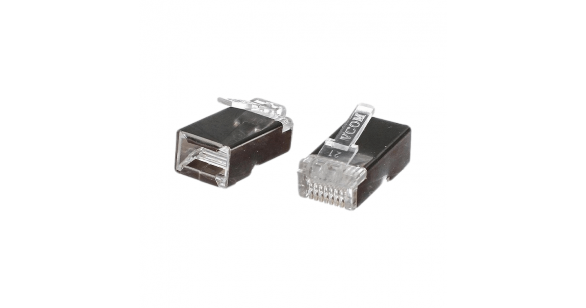 Коннекторы Vcom RJ45 8P8C экранированные для FTP кабеля 5 кат., 20шт в ...