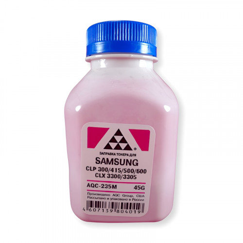 Тонер Samsung CLP 300/315/320/325/360/415/500/510/600/610/ 660/CLX3300/3305 Magenta (фл. 45г) (AQC-США) фас.Россия
