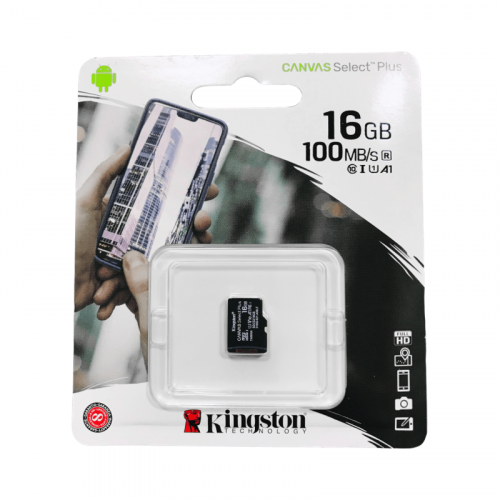 Карта памяти microSDHC 16GB Kingston Class 10 UHS-I U1 Canvas Select Plus 100MB/s