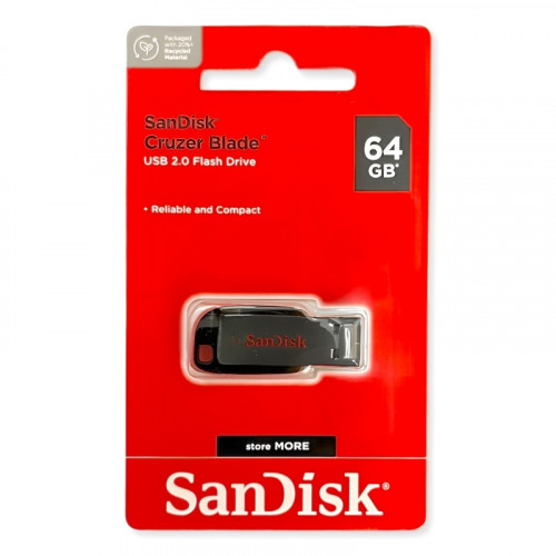 Флешка 64GB SanDisk CZ50 Cruzer Blade, USB 2.0