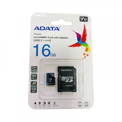 Карта памяти microSDHC 16 GB A-DATA Class 10 UI (SD адаптер)