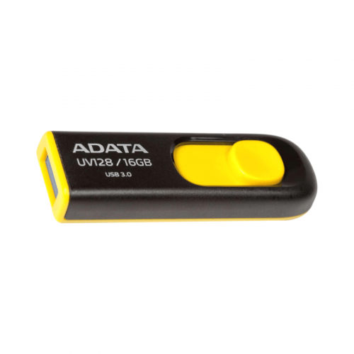 Флешка 16GB A-DATA UV128, USB 3.0, черный/желтый