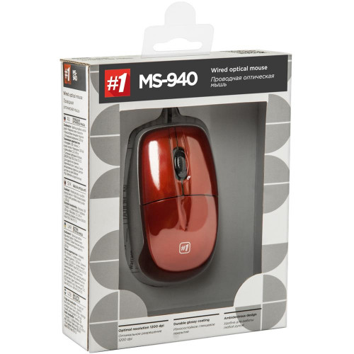 Мышь Defender #1 MS-940 red