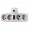 Разветвитель Pilot T, 4 розетки, 2 USB, автомат (2А)