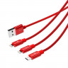 Кабель USB Orico Lightning*2 + Micro Data Cable, red 1.2м