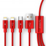Кабель USB Orico Lightning*2 + Micro Data Cable, red 1.2м