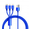Кабель USB Orico Lightning*2 + Micro Data Cable, blue 1.2м
