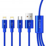 Кабель USB Orico Lightning*2 + Micro Data Cable, blue 1.2м