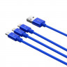 Кабель USB Orico Lightning*2 + Micro Data Cable, blue 1.2м