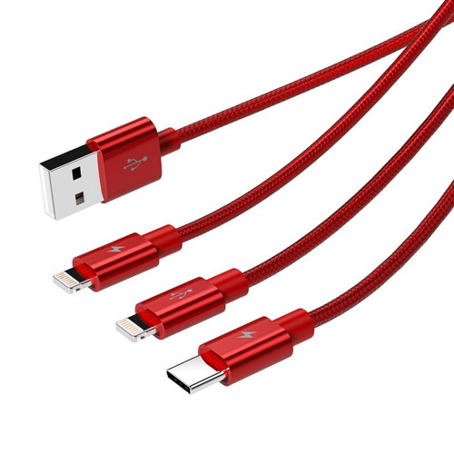 Кабель USB Orico Lightning*2 + Type-C Data Cable, red 1.2м