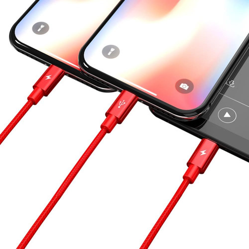 Кабель USB Orico Lightning*2 + Type-C Data Cable, red 1.2м