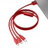Кабель USB Orico Lightning*2 + Type-C Data Cable, red 1.2м