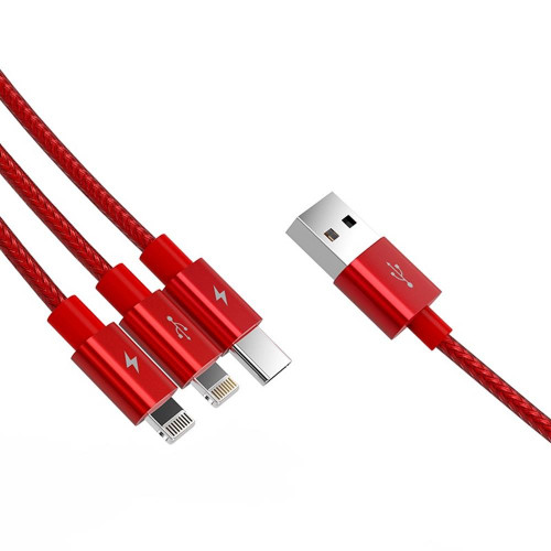 Кабель USB Orico Lightning*2 + Type-C Data Cable, red 1.2м