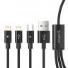Кабель USB Orico Lightning*2 + Type-C Data Cable, black 1.2м