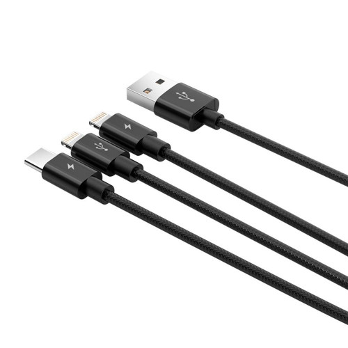 Кабель USB Orico Lightning*2 + Type-C Data Cable, black 1.2м