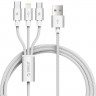 Кабель USB Orico Lightning + Type-C + Micro B, Silver 1.2м