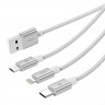 Кабель USB Orico Lightning + Type-C + Micro B, Silver 1.2м