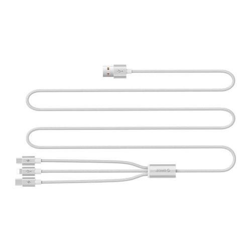 Кабель USB Orico Lightning + Type-C + Micro B, Silver 1.2м