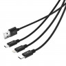 Кабель USB Orico Lightning + Type-C + Micro B, Black 1.2м