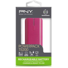 Внешний аккумулятор PNY 5200 mAh PowerPack розовый