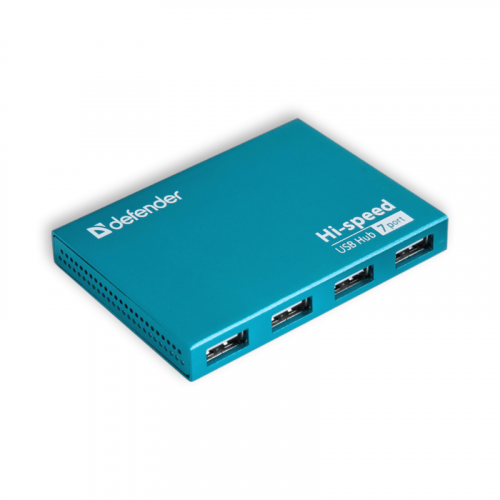 Концентратор USB2.0 на 7 портов Defender SEPTIMA SLIM (с блоком питания)