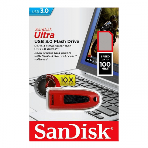 Флешка 64GB SanDisk CZ48R Ultra, USB 3.0 Red