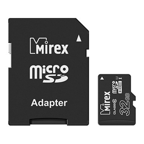 Карта памяти microSDHC 32GB Mirex Class 10 UHS-I (SD адаптер)