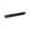 Блок розеток 19" Hyperline 1U, 10А, 8 розеток