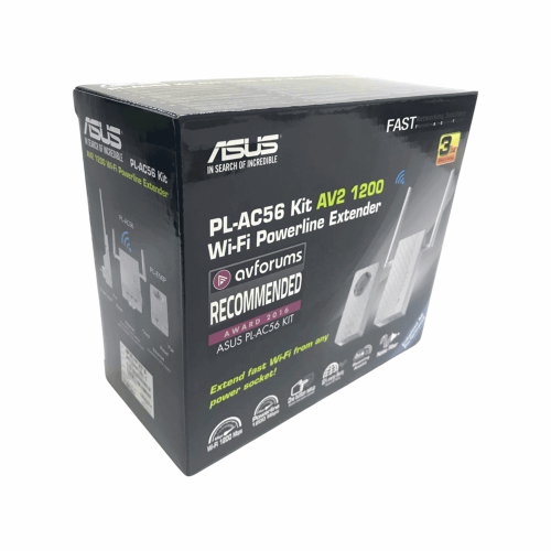 Удлинитель WiFi ASUS PL-AC56 Powerline Adapter Kit  (WLAN 1200Mbps, 802.11ac, 2xRG45, 220V)