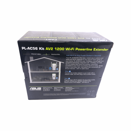 Удлинитель WiFi ASUS PL-AC56 Powerline Adapter Kit  (WLAN 1200Mbps, 802.11ac, 2xRG45, 220V)