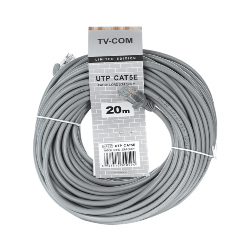 Патч-корд TV-COM UTP кат.5е 20м серый
