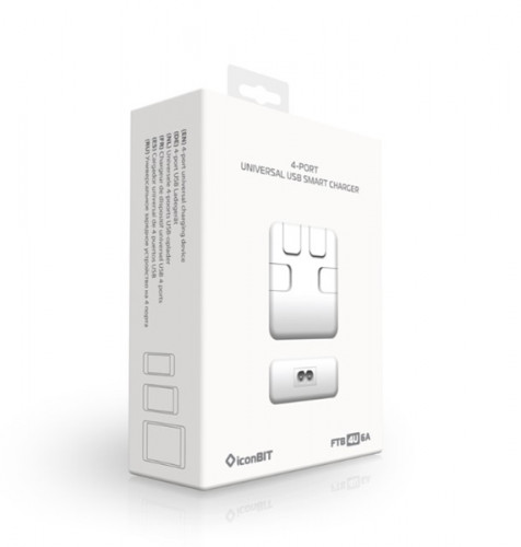Зарядное устройство iconBIT FTB4U6A (AC 100-240B - 4xUSB 5B/6A)