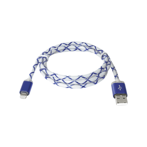 Кабель Defender USB-Lightning, LED, голубой, 1 м, ACH03-03LT