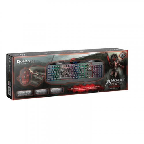 Игровой набор Anger MKP-019 RU мышь+клавиатура+ковер